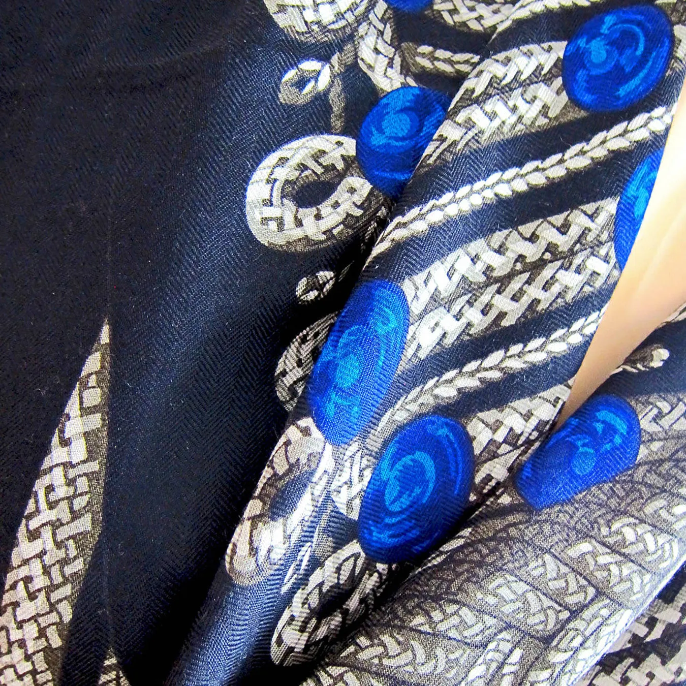 Hermes Brandebourgs Cashmere Silk Shawl GM 140cm