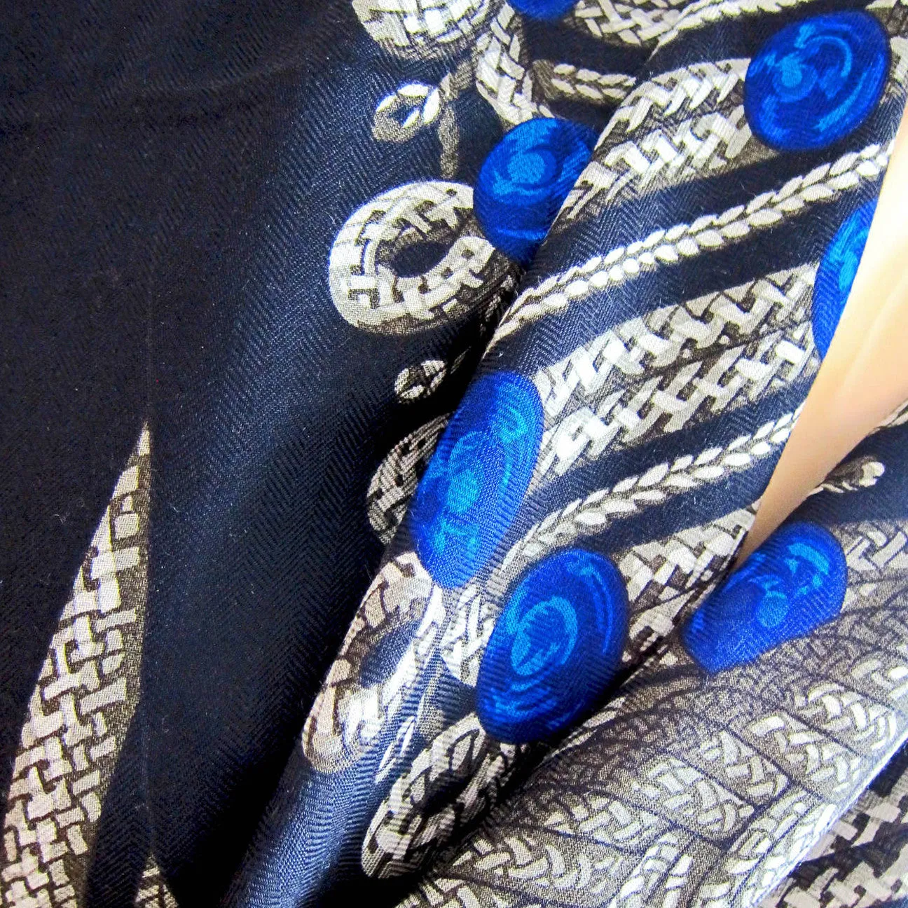 Hermes Brandebourgs Cashmere Silk Shawl GM 140cm