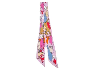 Hermes "Mille Et Un Lapins" Animal Cartoon Print Silk Twilly