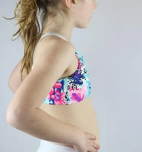 Hibiscus V Sports Bra Youth Girls