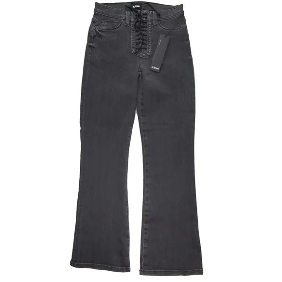 Hudson High-Rise Vintage Wash Lace-Up Flare Crop Boot 25