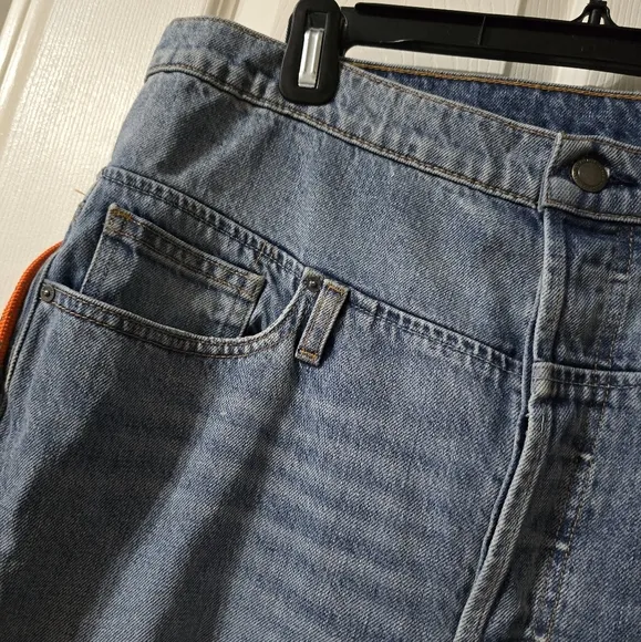 Hudson | Jessi Boyfriend High Fold-Over Waist Straight Jeans, Destructed, EUC!