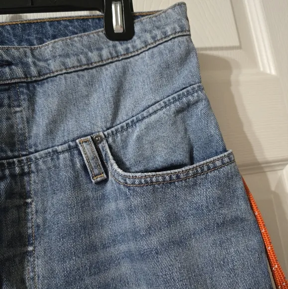 Hudson | Jessi Boyfriend High Fold-Over Waist Straight Jeans, Destructed, EUC!