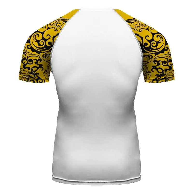 Hufflepuff Harry Potter Short Sleeve Compression Sports Fitness Shirt