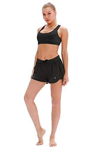 icyzone Padded Strappy Sports Bra Yoga Tops Activewear Workout Clothes for Women (M, Black)