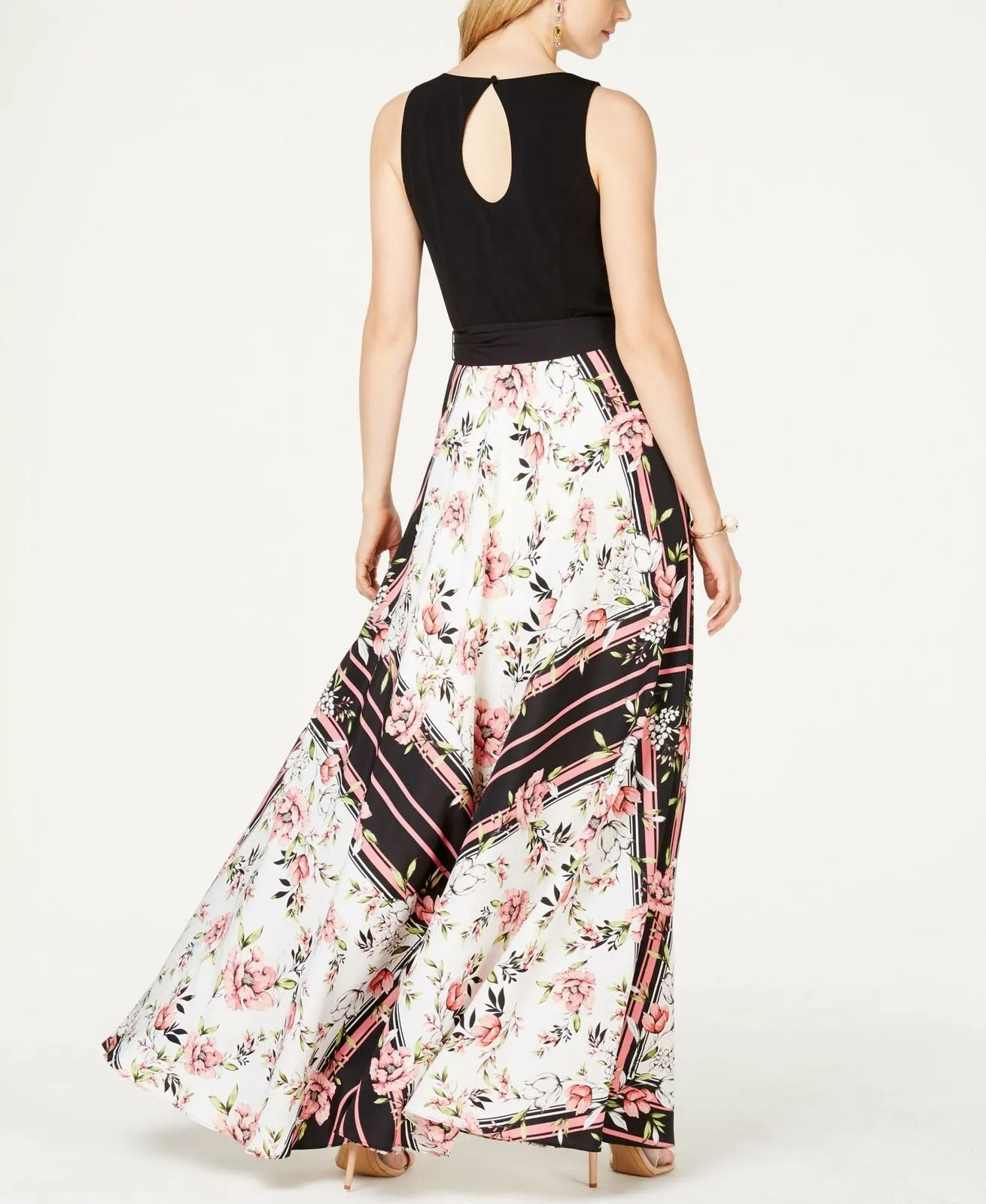 INC International Concepts Petite Knit Top Floral Skirt Maxi Dress 4P