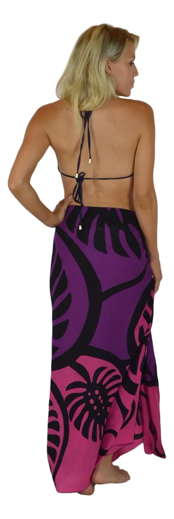 Island Style - Bold Monstera Sarong - Full - Purple / Pink