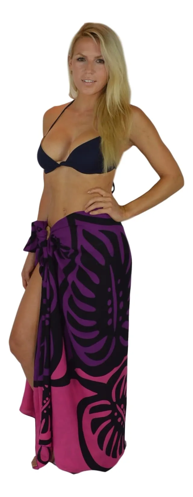 Island Style - Bold Monstera Sarong - Full - Purple / Pink