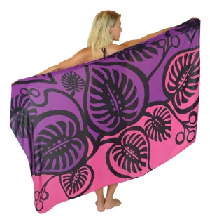 Island Style - Bold Monstera Sarong - Full - Purple / Pink