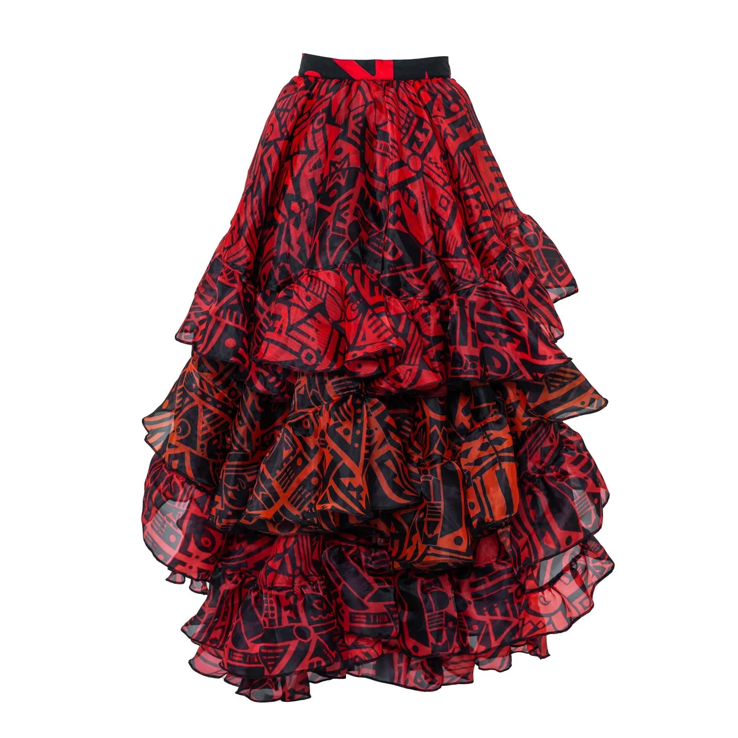 Jackalopeland X Bam-Bam Party Skirt Red