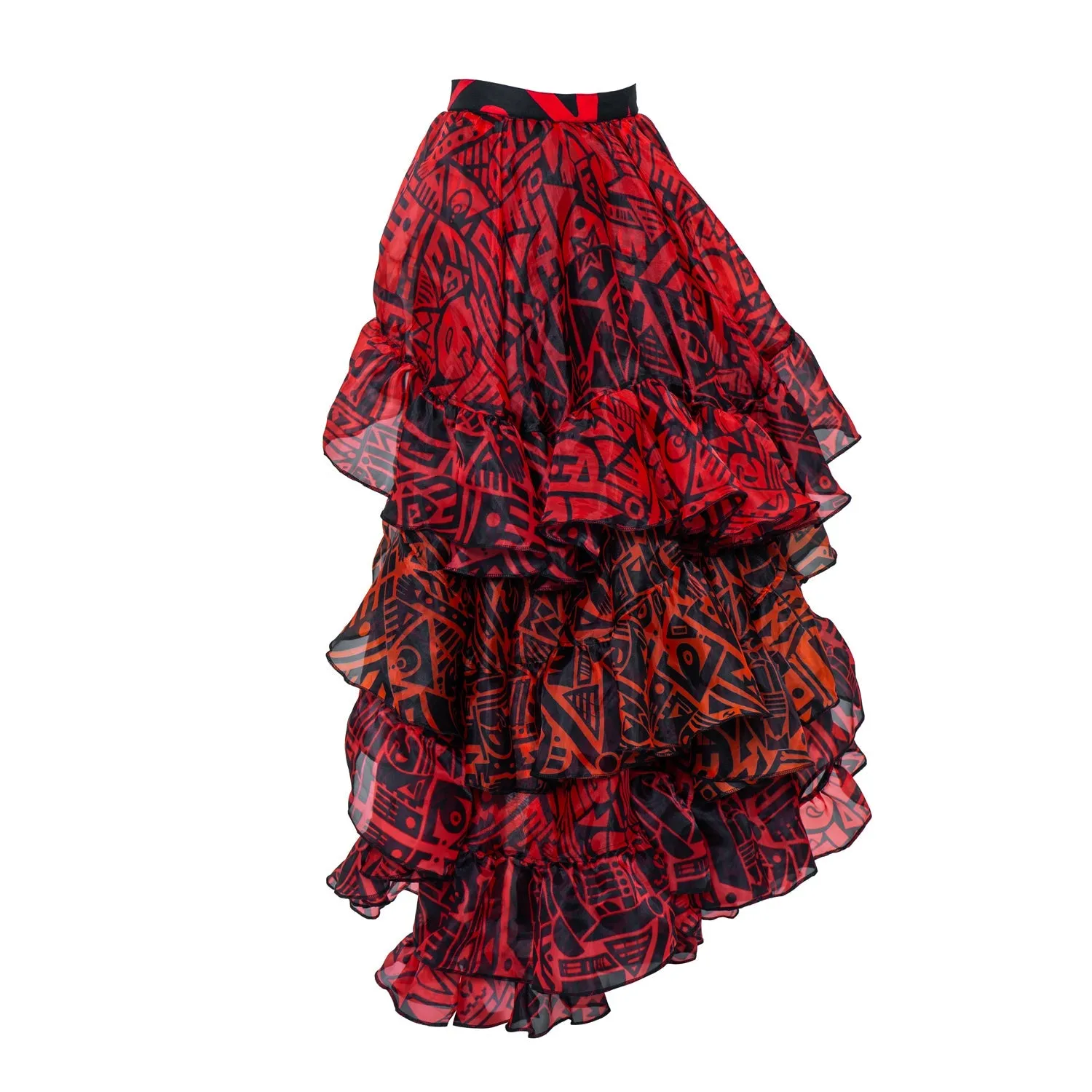 Jackalopeland X Bam-Bam Party Skirt Red