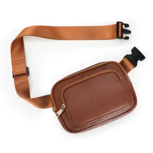 JASGOOD Leather Belt Bag for Women, Crossbody Waist Bag with Adjustable Strap Women's Fanny Pack