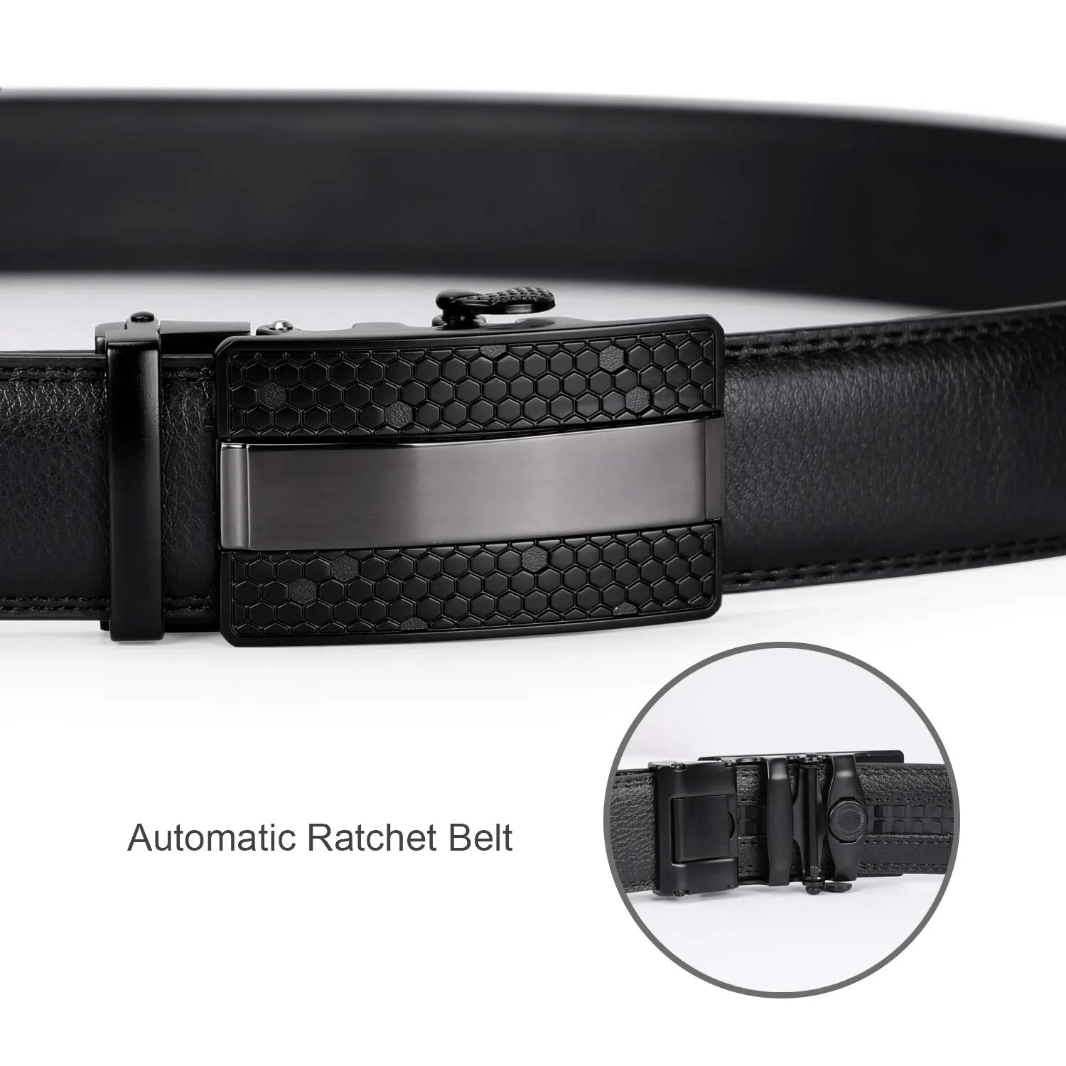JASGOOD Men's Sliding Dress Belt Fashion Brown Leather Belt For Jean Rathet Leather Belts for Men