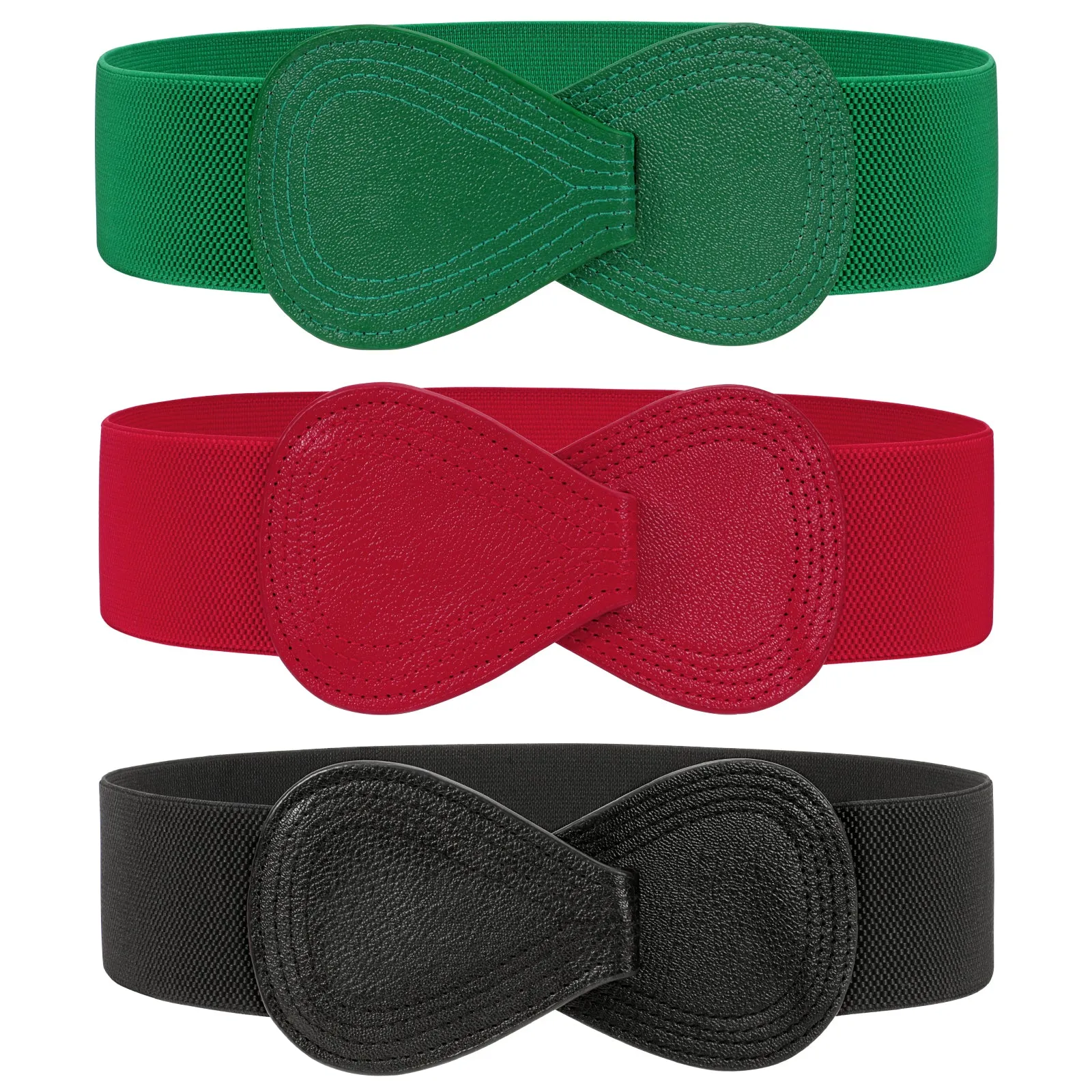 JASGOOD Women Stretchy Belt for Dresses Vintage Elastic Wide Waist Belt