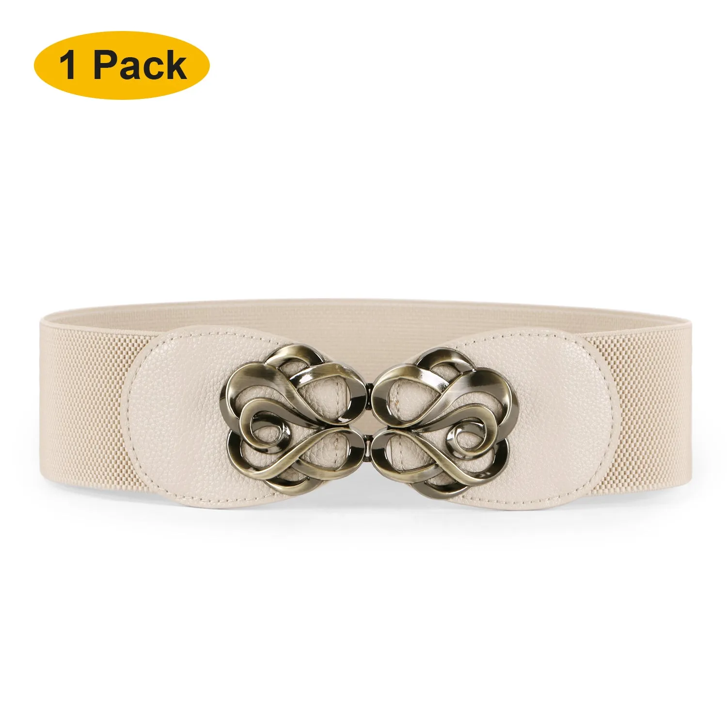 JASGOOD Women Stretchy Belt for Dresses Vintage Elastic Wide Waist Cinch Belt
