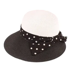Jeanne Simmons Accessories Asymmetrical Brim Black/White Hat (Women's)