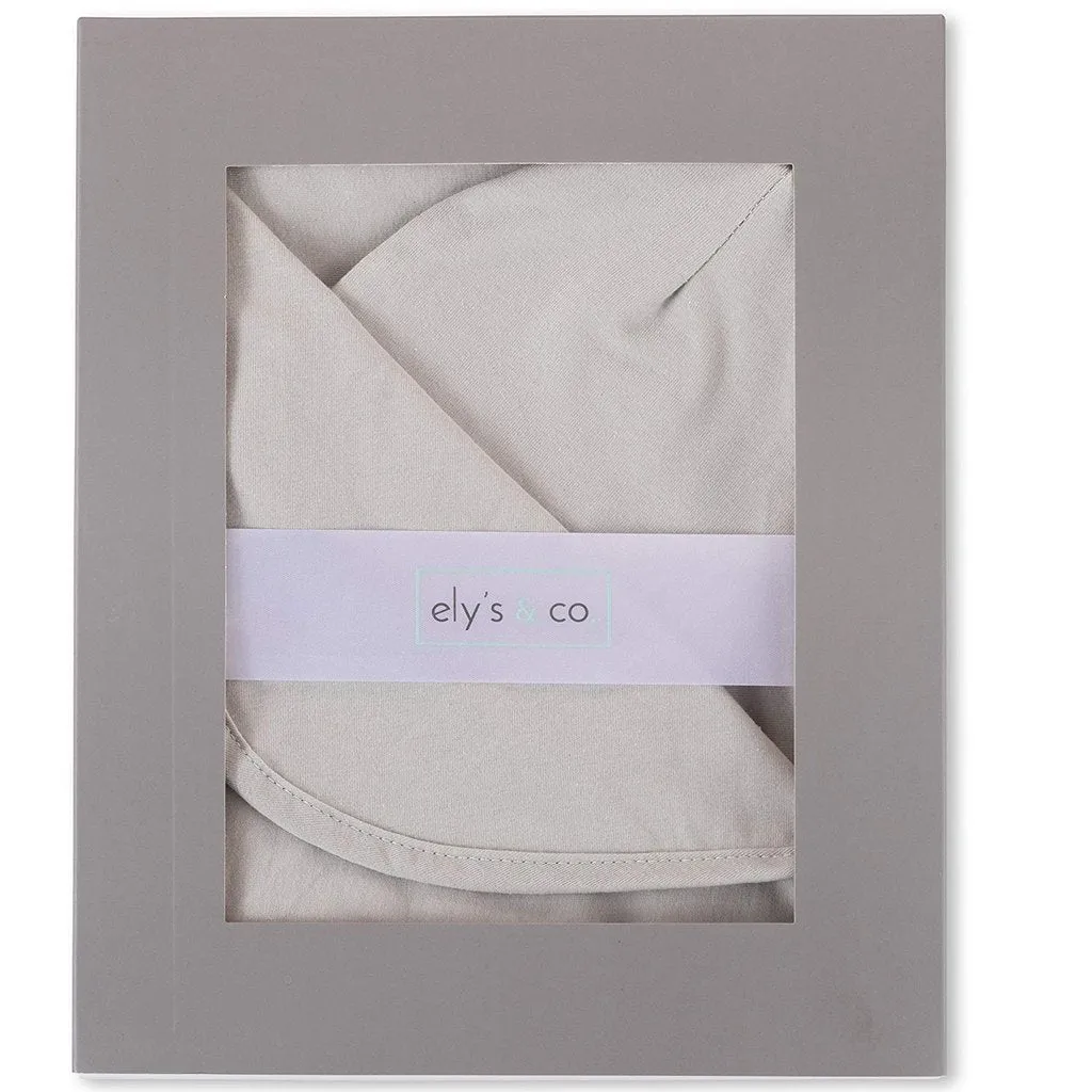 Jersey Cotton Spandex Swaddle Blanket with Hat - Grey