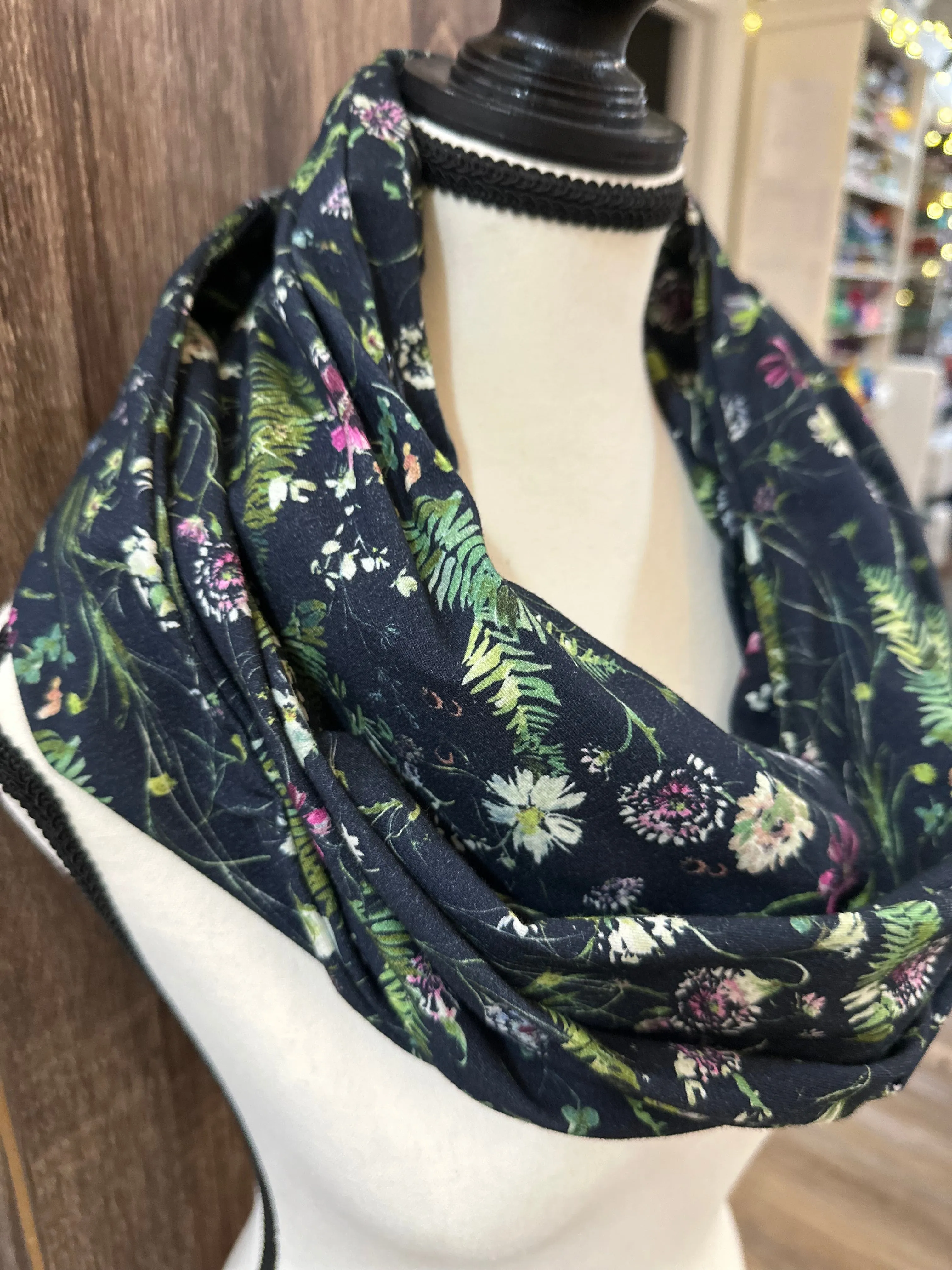 Jersey Knit Infinity Scarf with Hidden Pocket