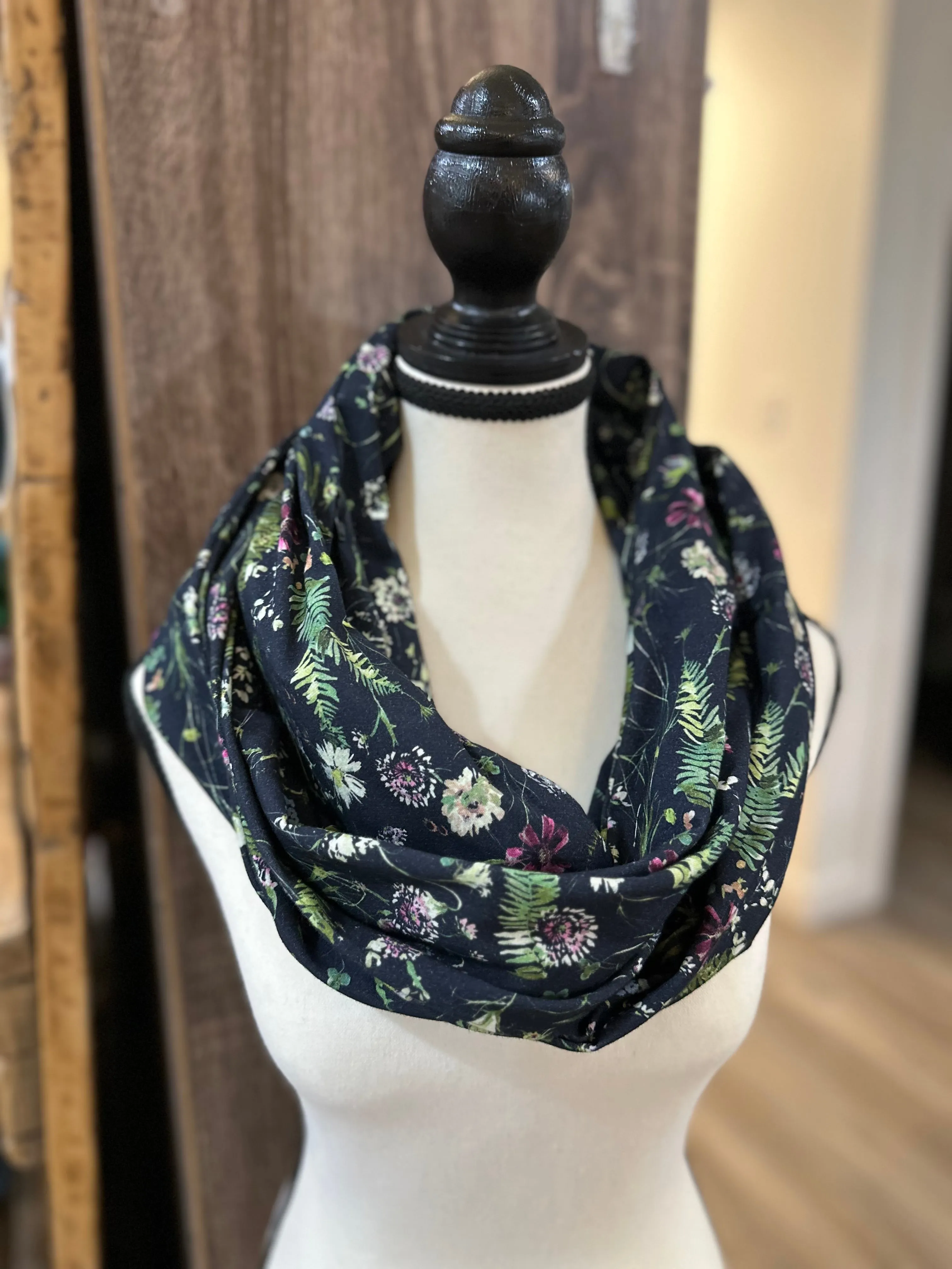 Jersey Knit Infinity Scarf with Hidden Pocket