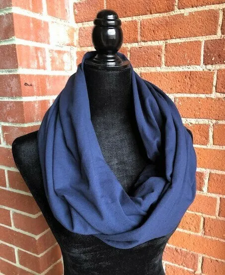 Jersey Knit Infinity Scarf with Hidden Pocket