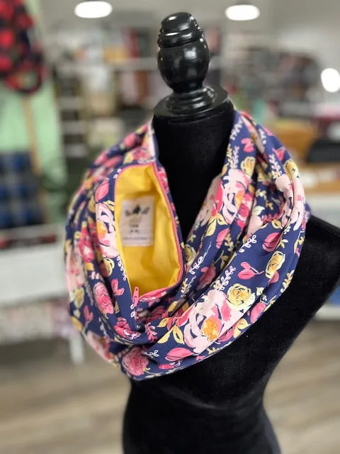 Jersey Knit Infinity Scarf with Hidden Pocket