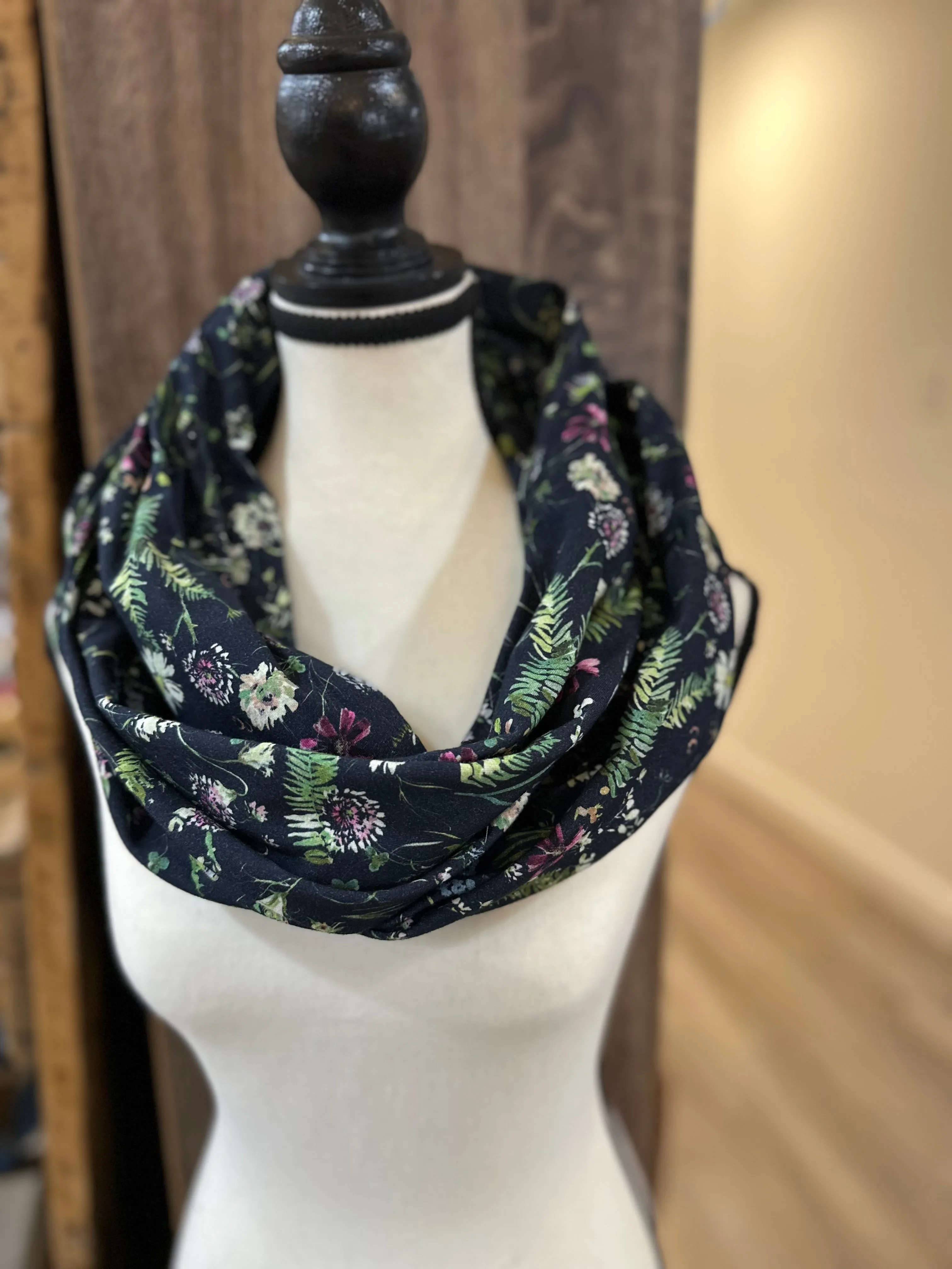 Jersey Knit Infinity Scarf with Hidden Pocket