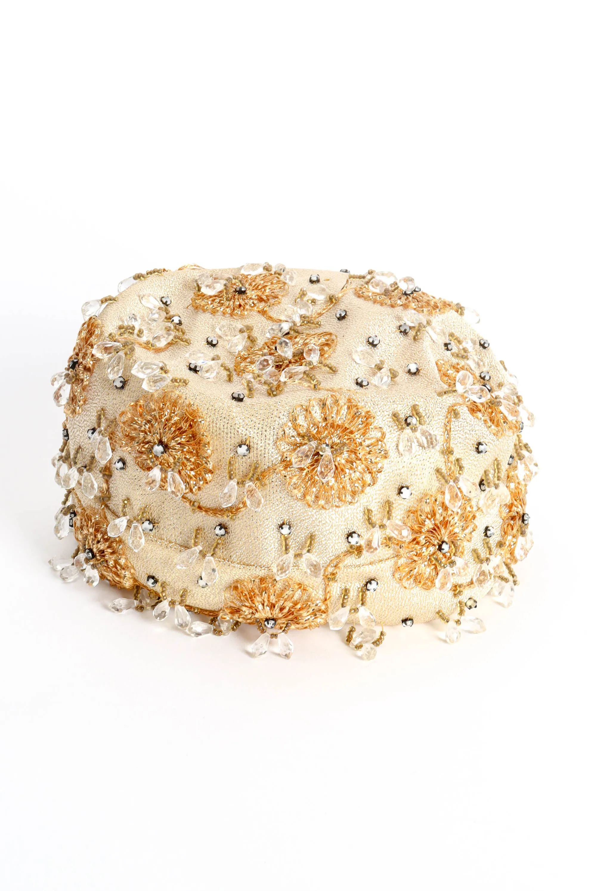 Jeweled Floral Pillbox Hat