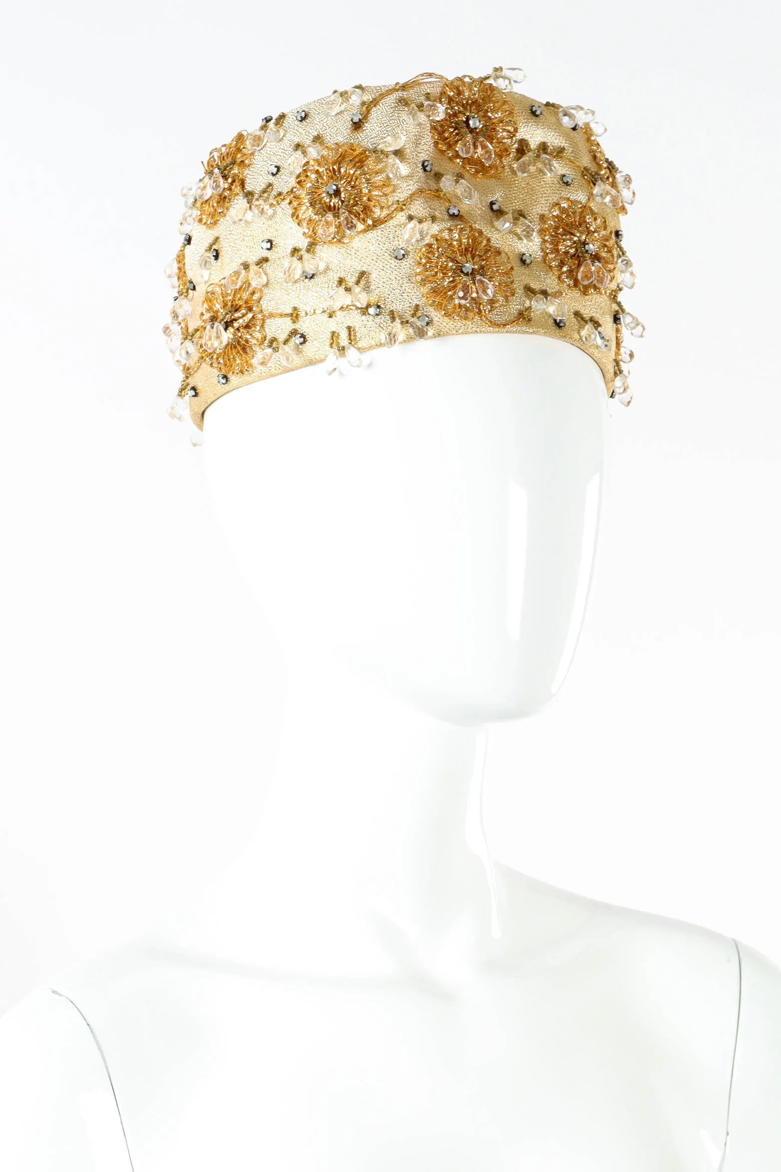 Jeweled Floral Pillbox Hat
