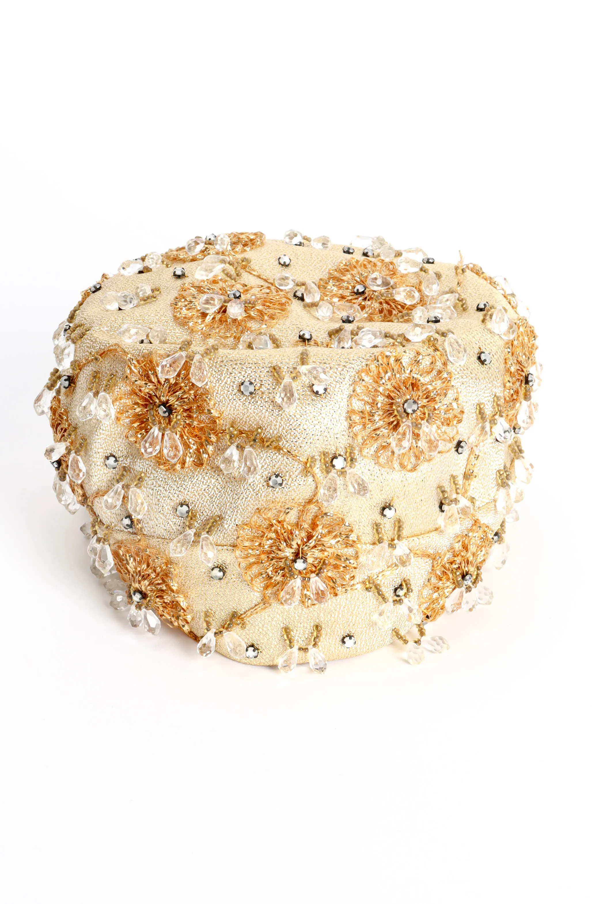 Jeweled Floral Pillbox Hat
