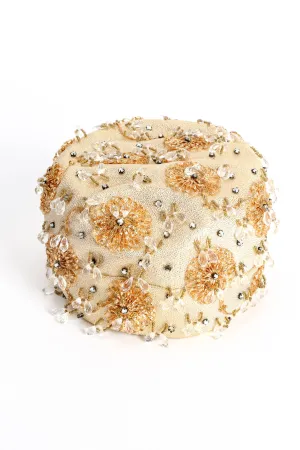Jeweled Floral Pillbox Hat