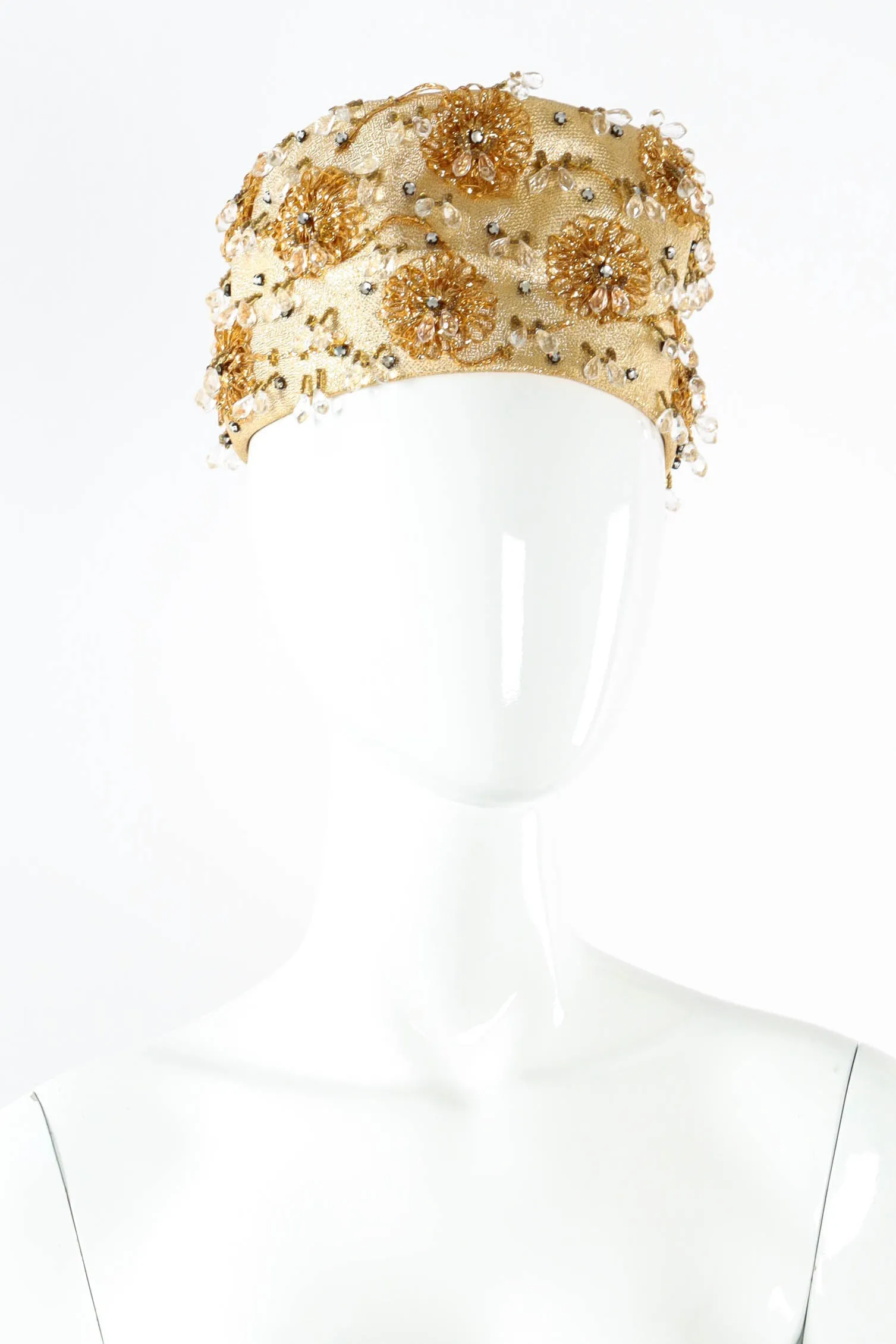 Jeweled Floral Pillbox Hat