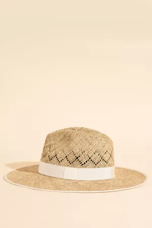 JILL GALON GROS GRAIN HAT - ECRU