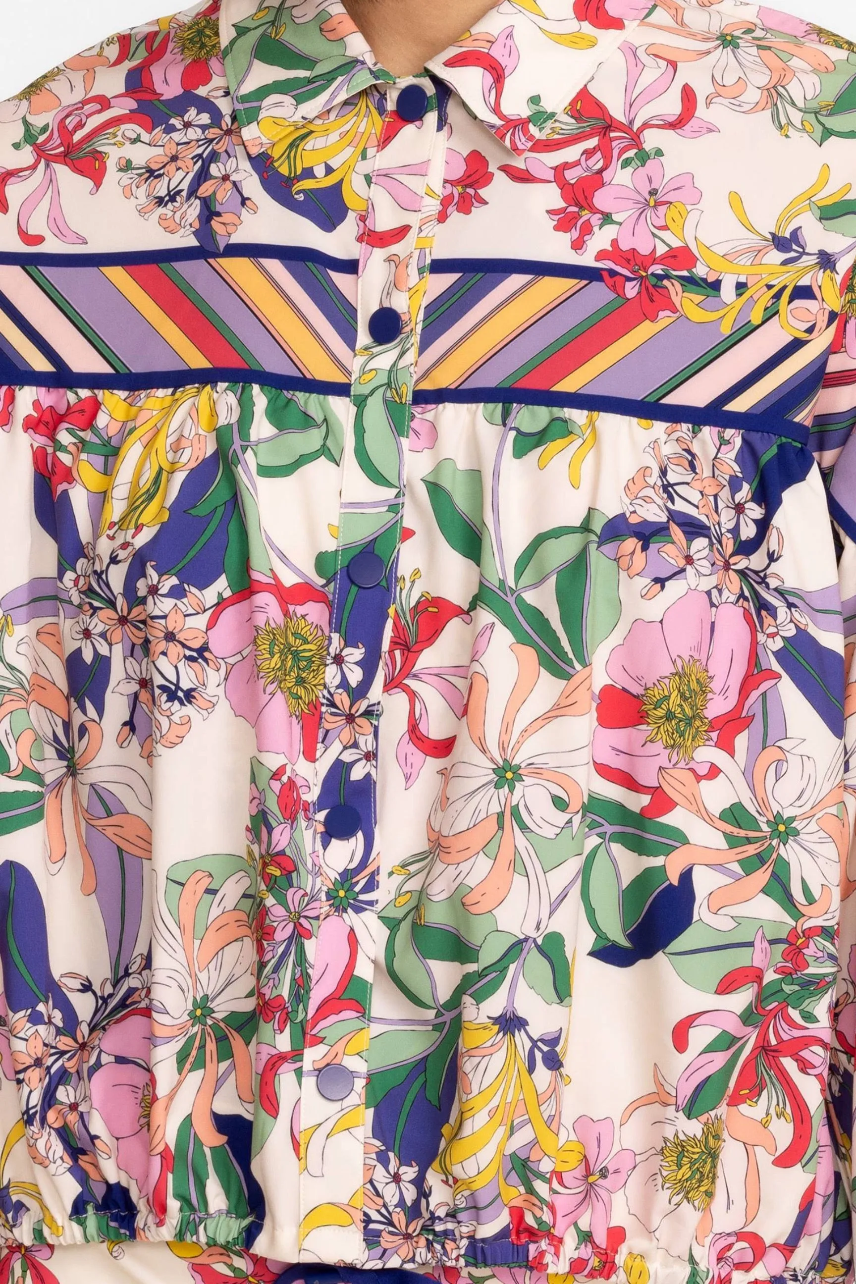 Johnny Was Bee Active Floral Ruched Jacket A9724