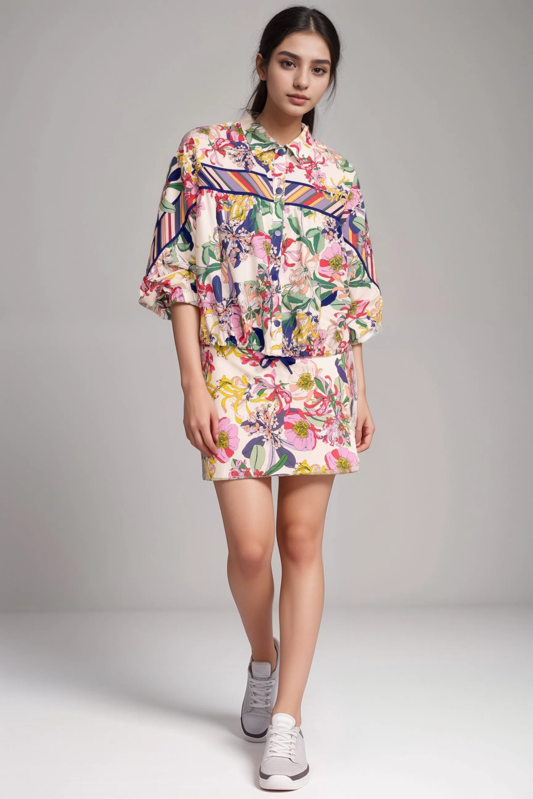 Johnny Was Bee Active Floral Ruched Jacket A9724