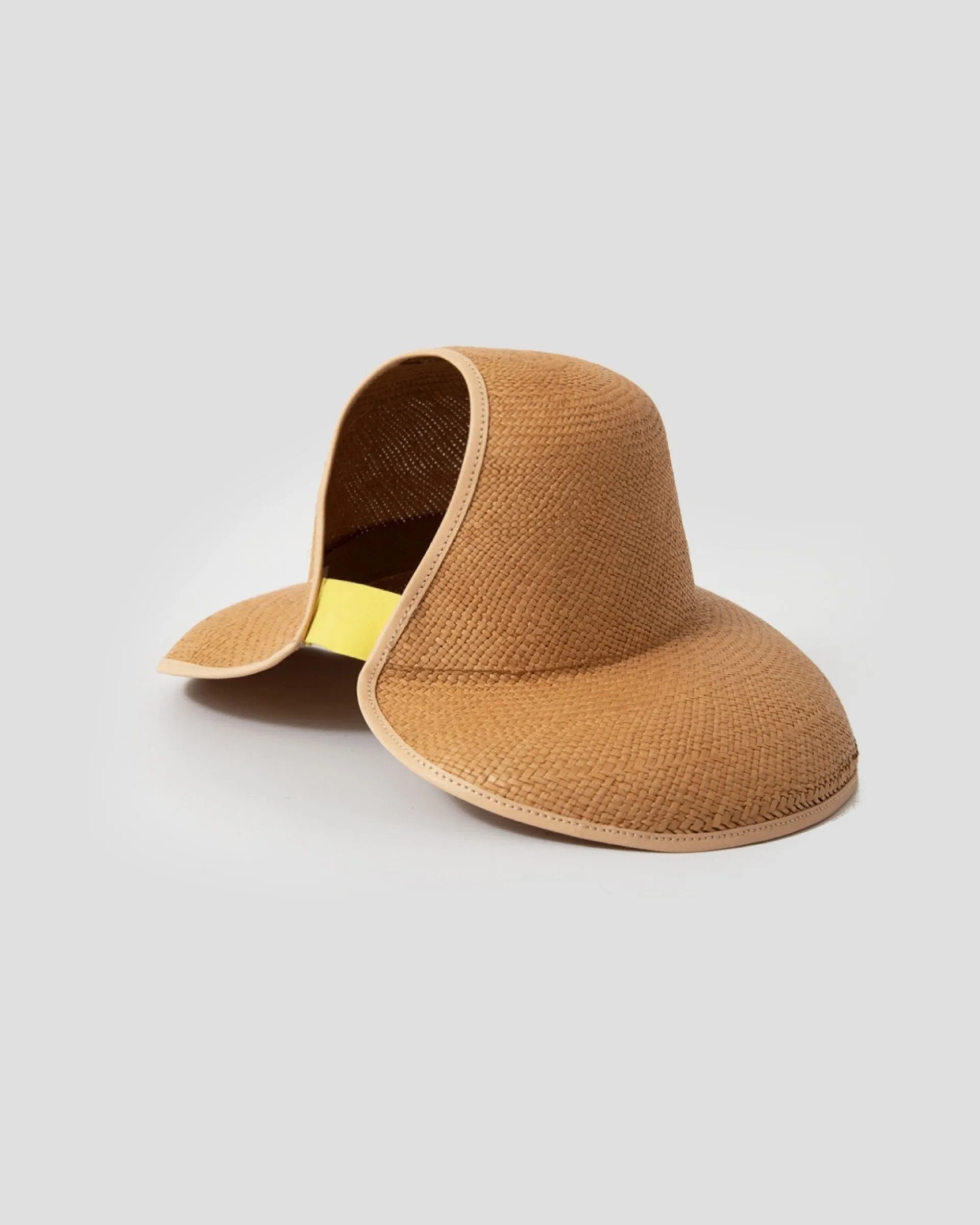 June Capeline - Biscuit Straw/Yellow Elastic Band