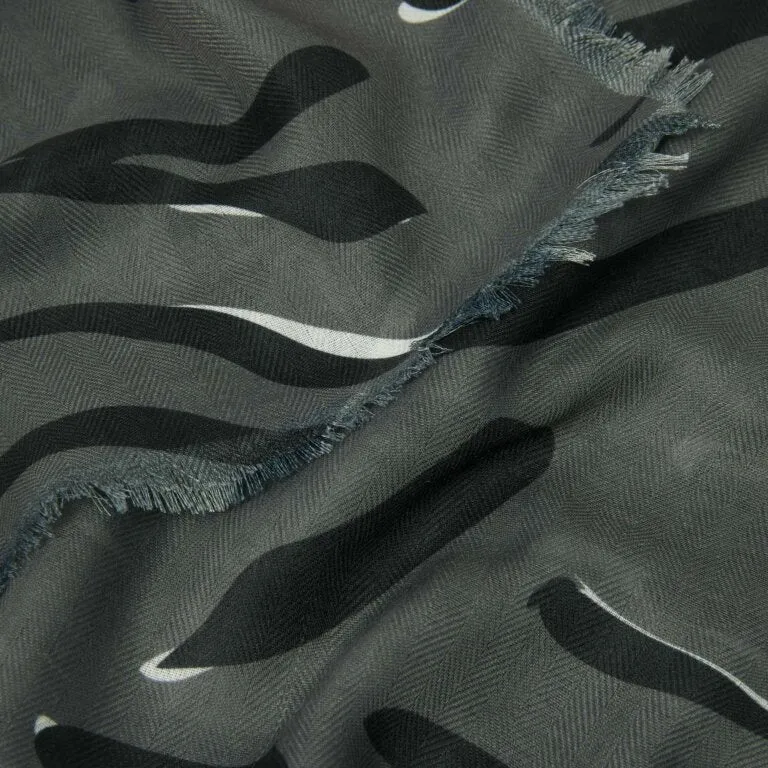 Katie Loxton Charcoal Zebra Printed Scarf