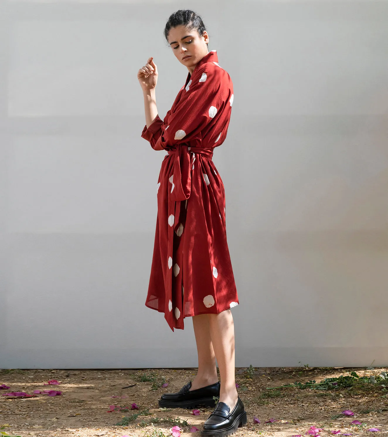 Khara Kapas Red Cedar Wrap Dress