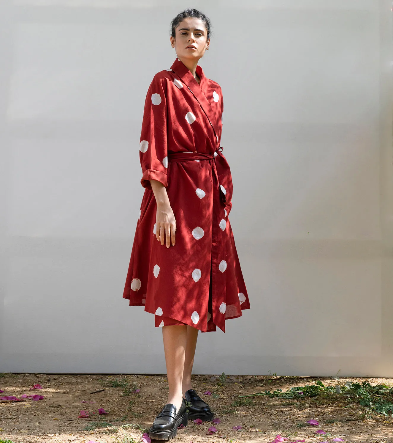 Khara Kapas Red Cedar Wrap Dress