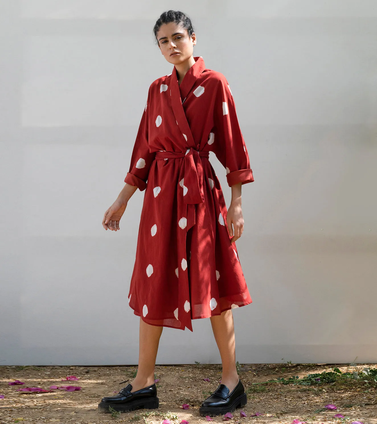Khara Kapas Red Cedar Wrap Dress