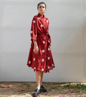 Khara Kapas Red Cedar Wrap Dress