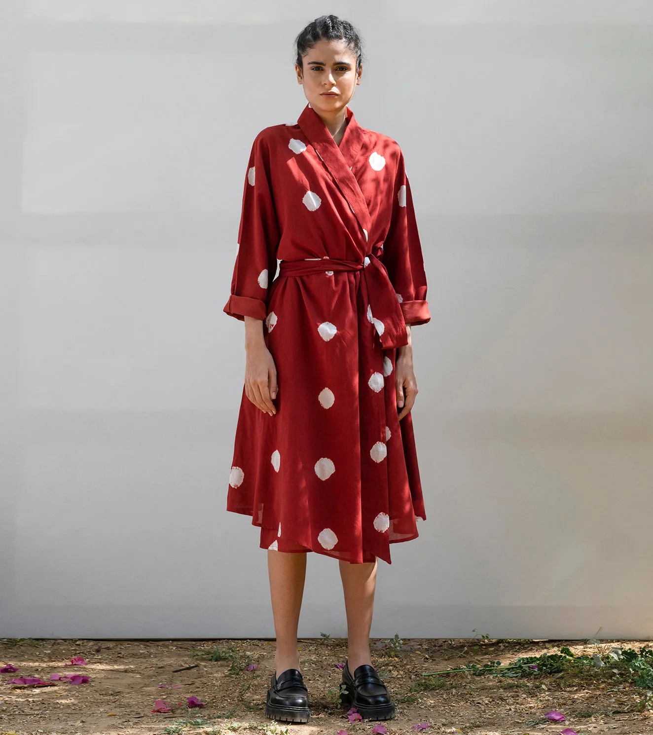 Khara Kapas Red Cedar Wrap Dress