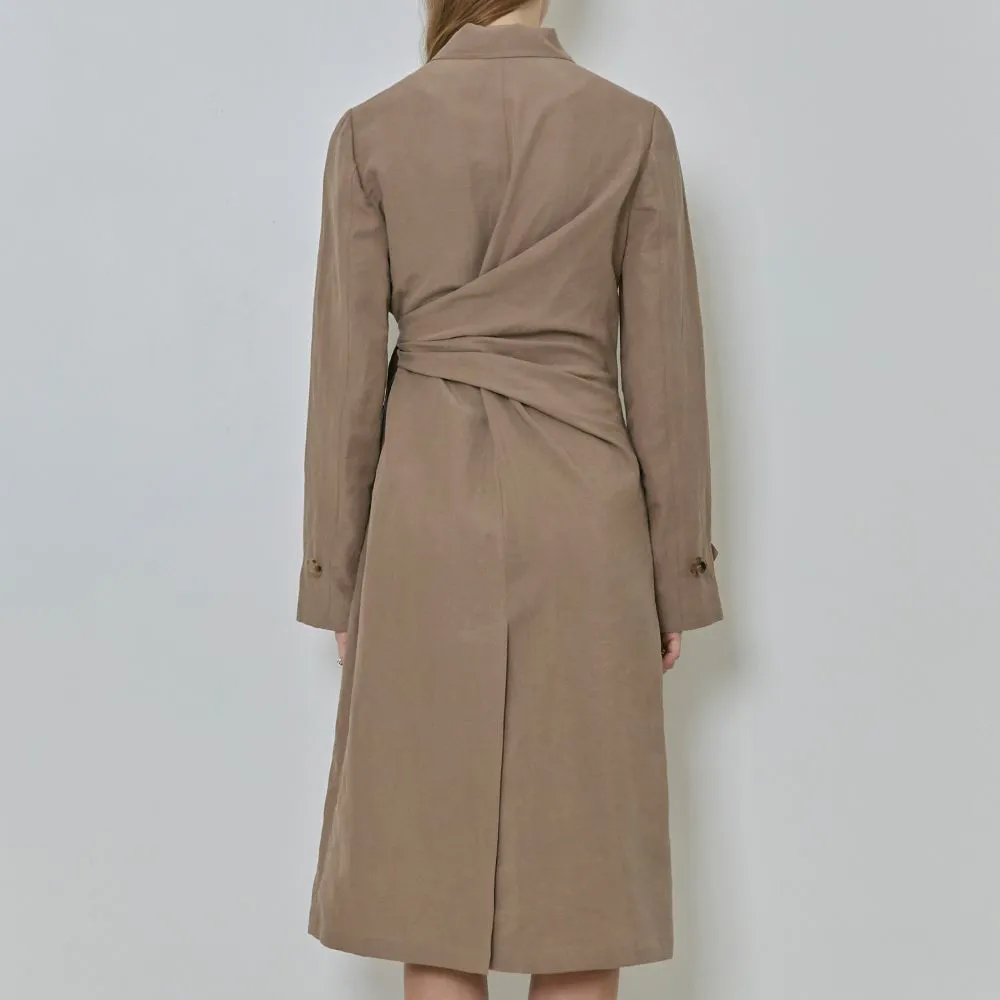 Knotted Detail Tencel And Linen-Blend Coat