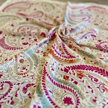 Kristen Floral & Paisley Silky Scarf / Bandana
