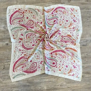 Kristen Floral & Paisley Silky Scarf / Bandana