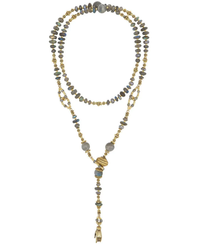 Labradorite and Gold Lariat