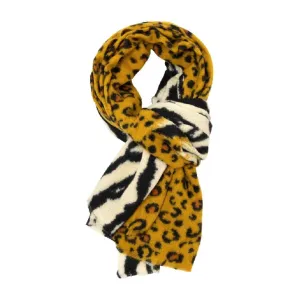 Ladies Zebra & Leopard Print Scarf for Winter