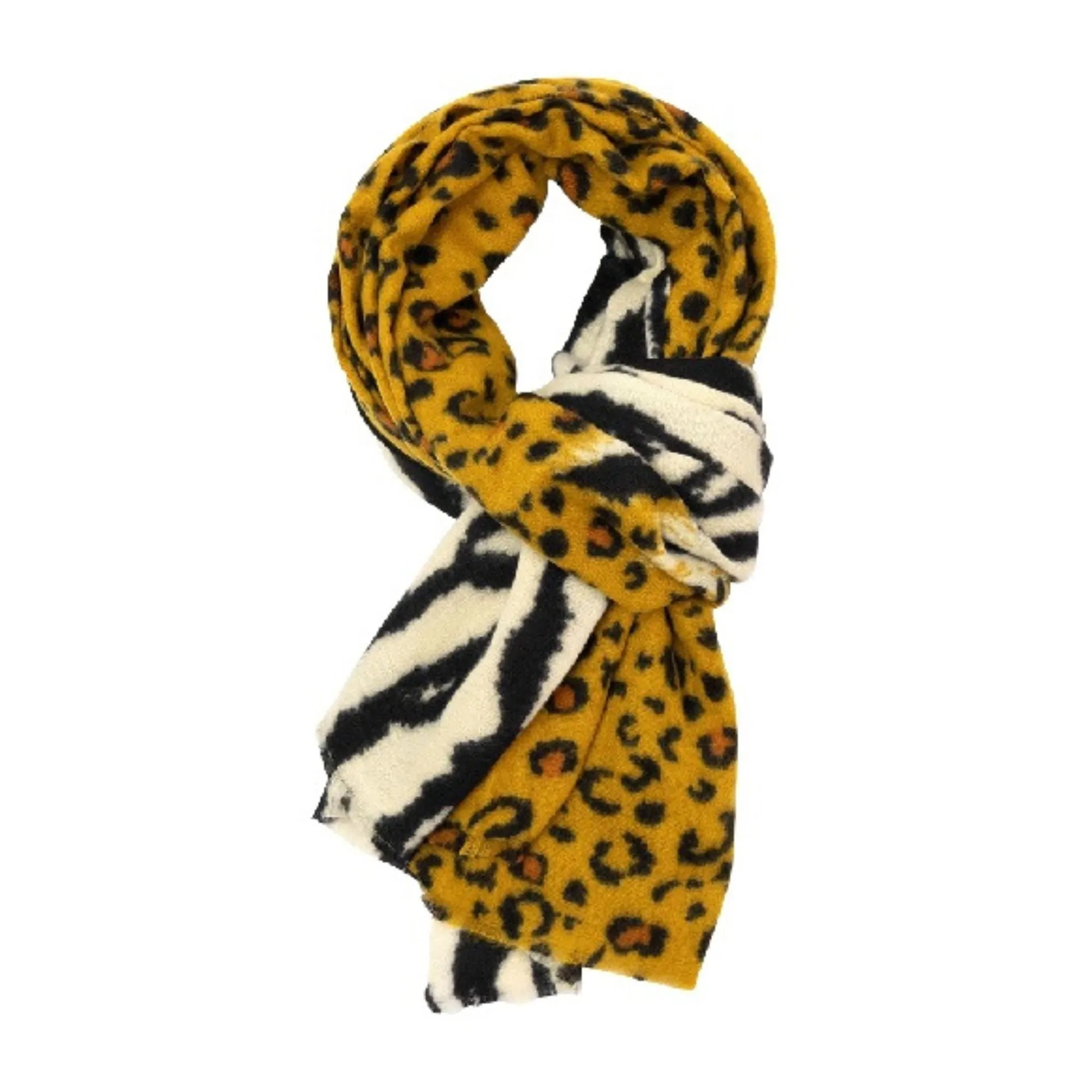 Ladies Zebra & Leopard Print Scarf for Winter