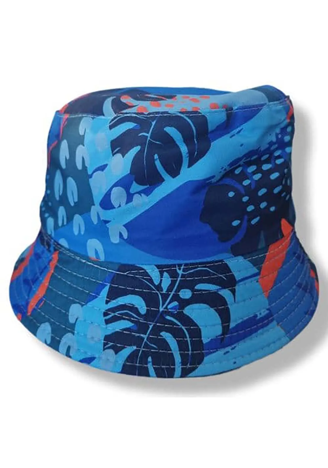 Leaf Reversible Bucket Hat - Blue