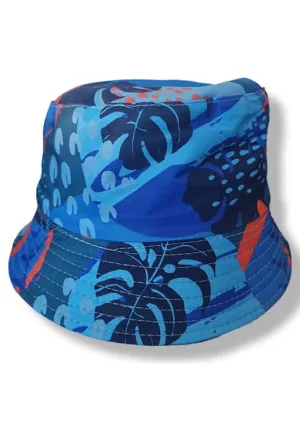 Leaf Reversible Bucket Hat - Blue