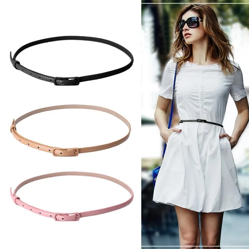 Leather Narrow Thin Waist Belt